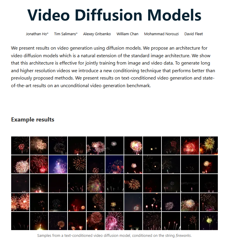 Video Diffusion Models插图
