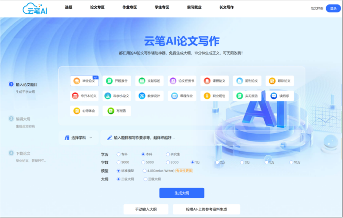 云笔AI—论文生成插图