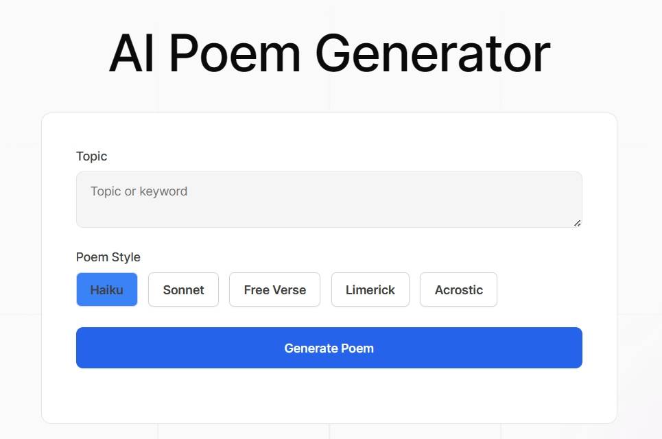 AI Poem Generator-AI诗歌生成器插图